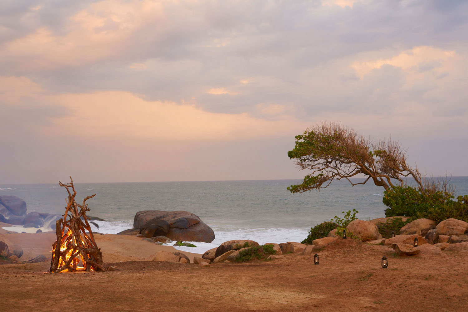 Beach view from Wild Coast Tented Lodge in Yala National Park